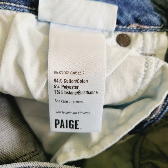 NWT PAIGE Jax knee short mid-rise short jeans, transcend vintage - Picture 6 of 7